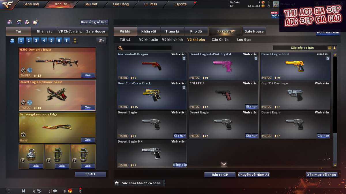 shop acc cf uy tin gia re